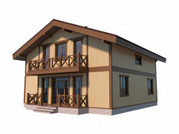 Каркасный дом 10х10 в стиле шале «Альпино» ДКД-163