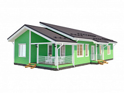 Одноэтажный каркасный дом 8х17 под ключ «Зеленый дол» ДКО-106